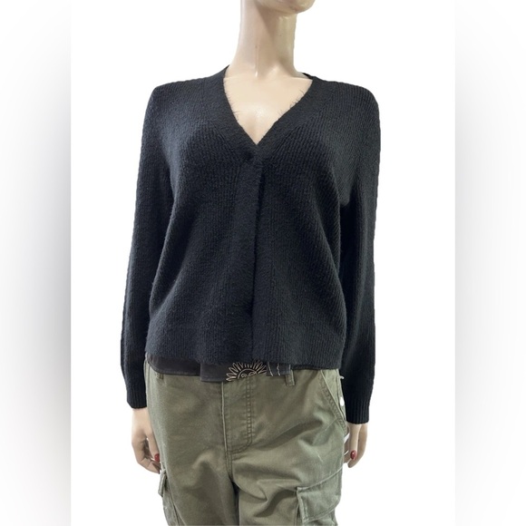 Talbots Black Cardigan Sweater V-Neck Knit - Picture 4 of 16